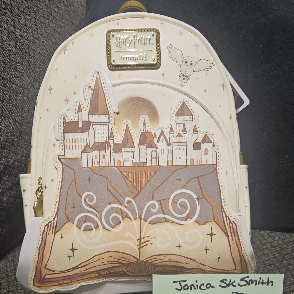 B.A.M. Exclusive Loungefly H.P. Hogwarts and Hedwig Backpack